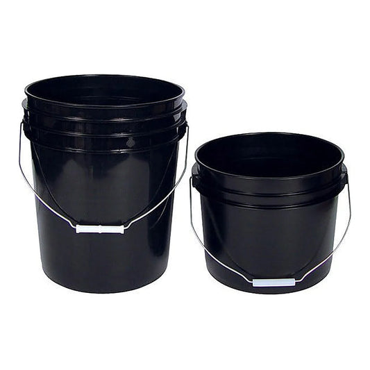 Black Plastic Buckets -- 3 Gallon with Handle - black plastic buckets with handles