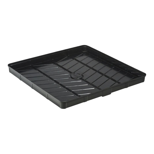 Botanicare Low Tide LT black flood tray, 4 ft x 4 ft, with moulded drainage channels