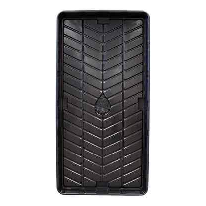 Top view of the Botanicare OD black 3 ft x 6 ft tray showing the herringbone drainage pattern