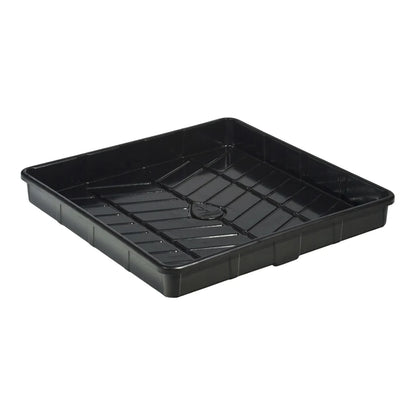 Botanicare OD black flood tray, 4 ft x 4 ft, angled view