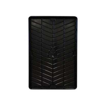 Botanicare OD black tray 4 ft x 6 ft - top view showing drain and rib pattern