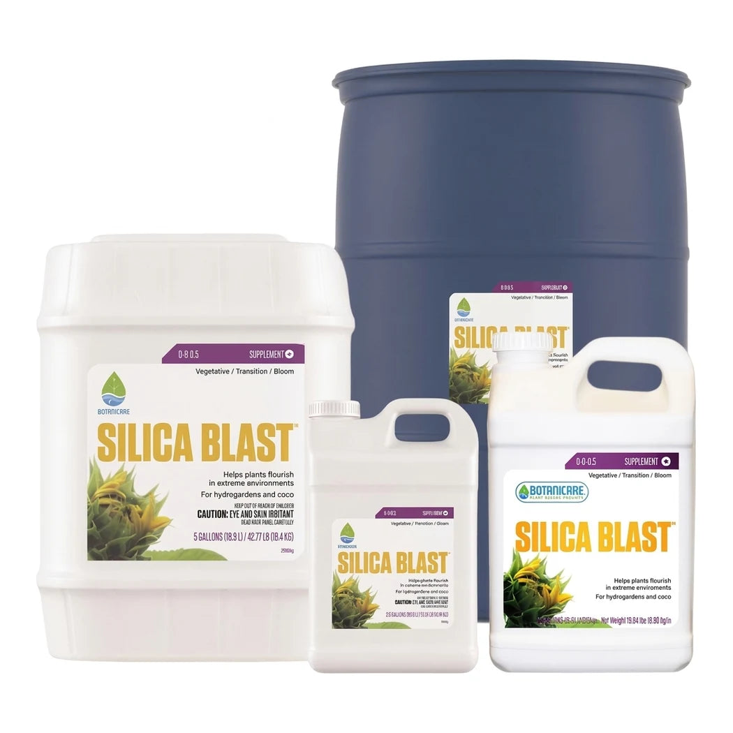 Botanicare Silica Blast container sizes from quart to drum