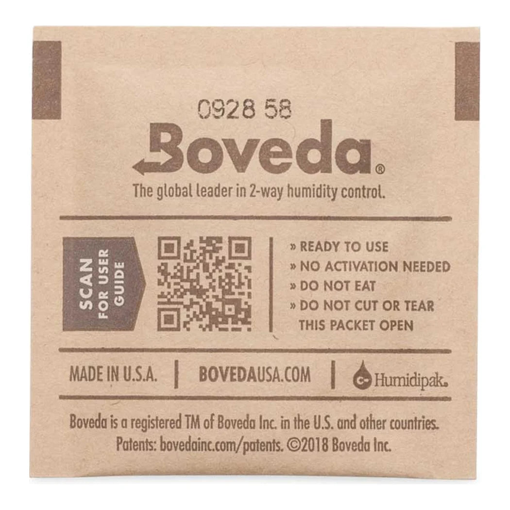 Boveda 4 gram unwrapped pack, back label