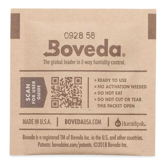Boveda 4 gram unwrapped pack, back label