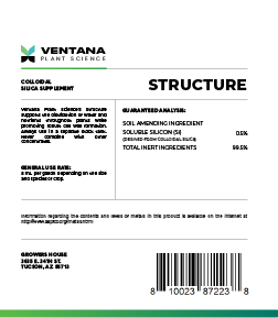 Ventana Plant Science - Structure (Silica) - 1-Gallon Back Label