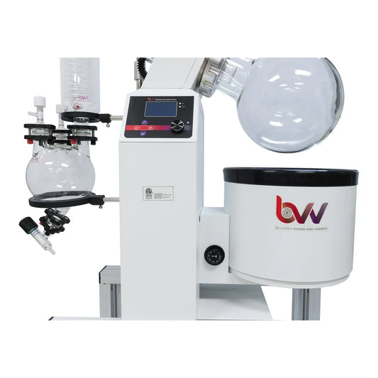 BVV 10L rotary evaporator control head and glassware