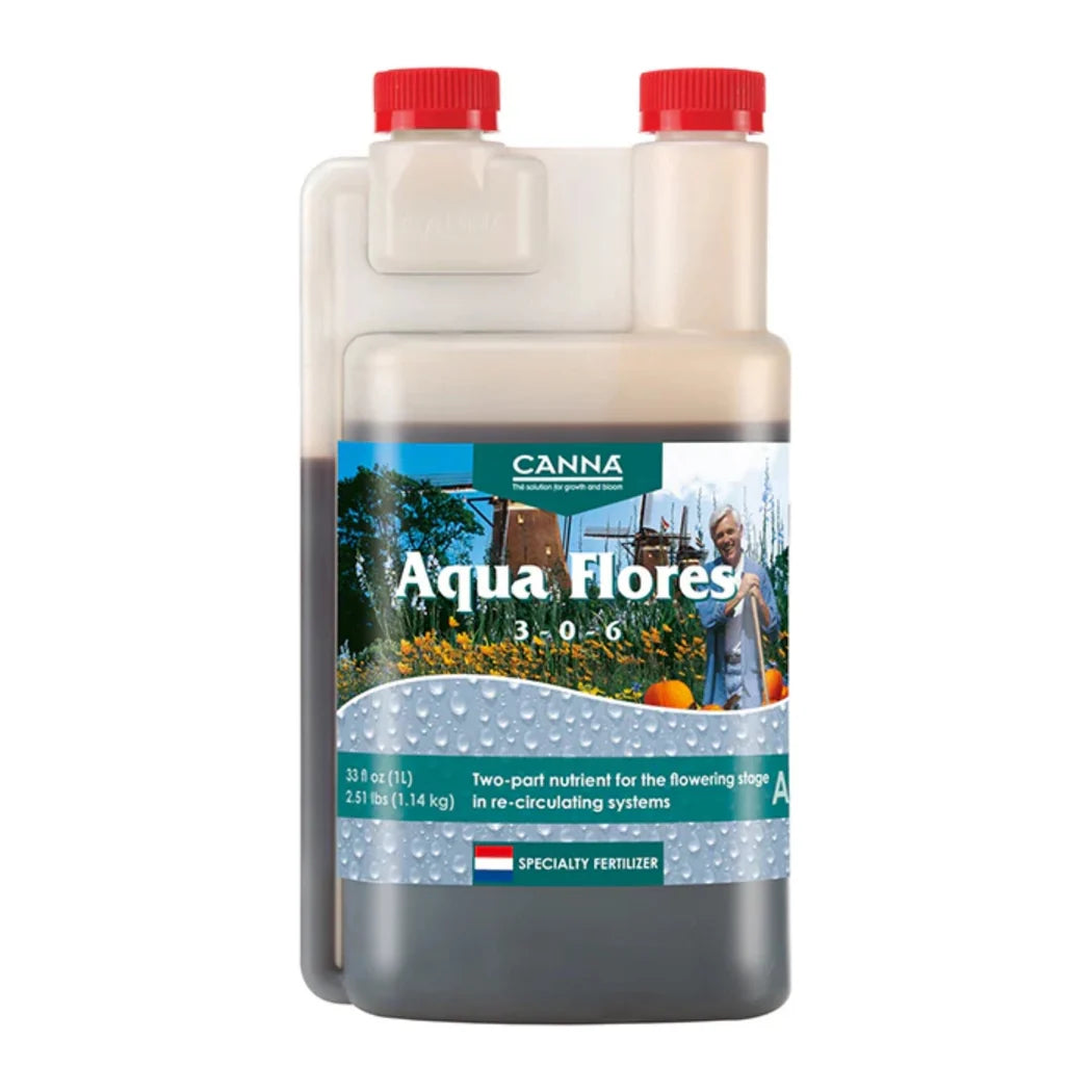 CANNA Aqua Flores A 3-0-6 recirculating bloom nutrient, 1 L bottle