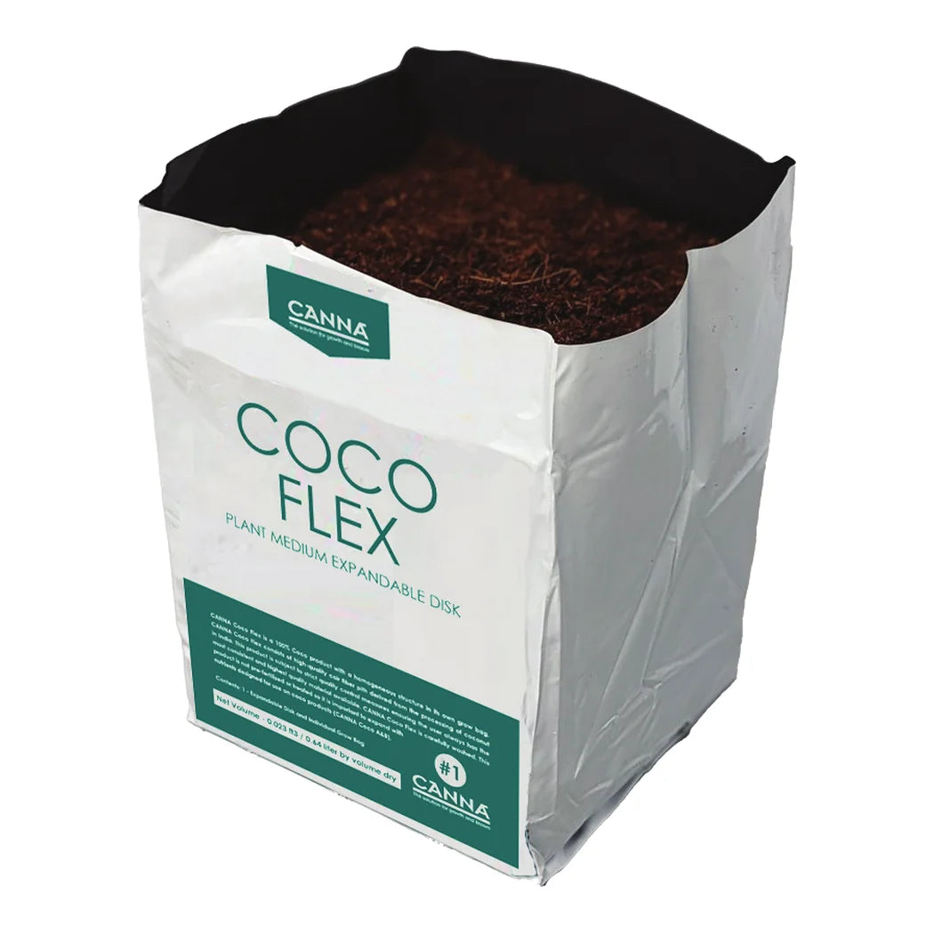 CANNA Coco Flex #1 4 L expandable coco grow bag, expanded to about one gallon of coco pith