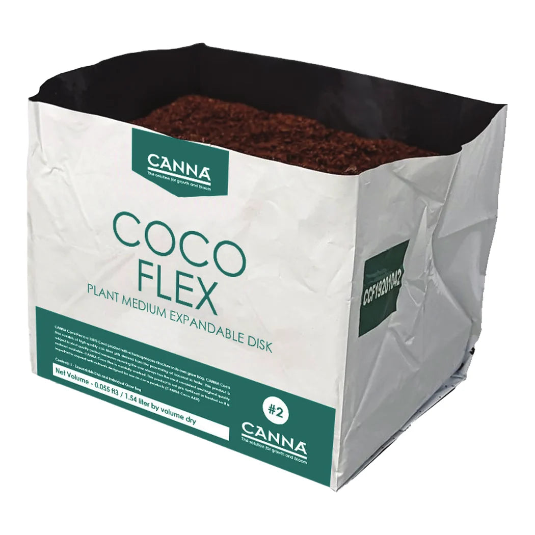 CANNA Coco Flex #2 8 L expandable coco grow bag, expanded and filled with coco pith