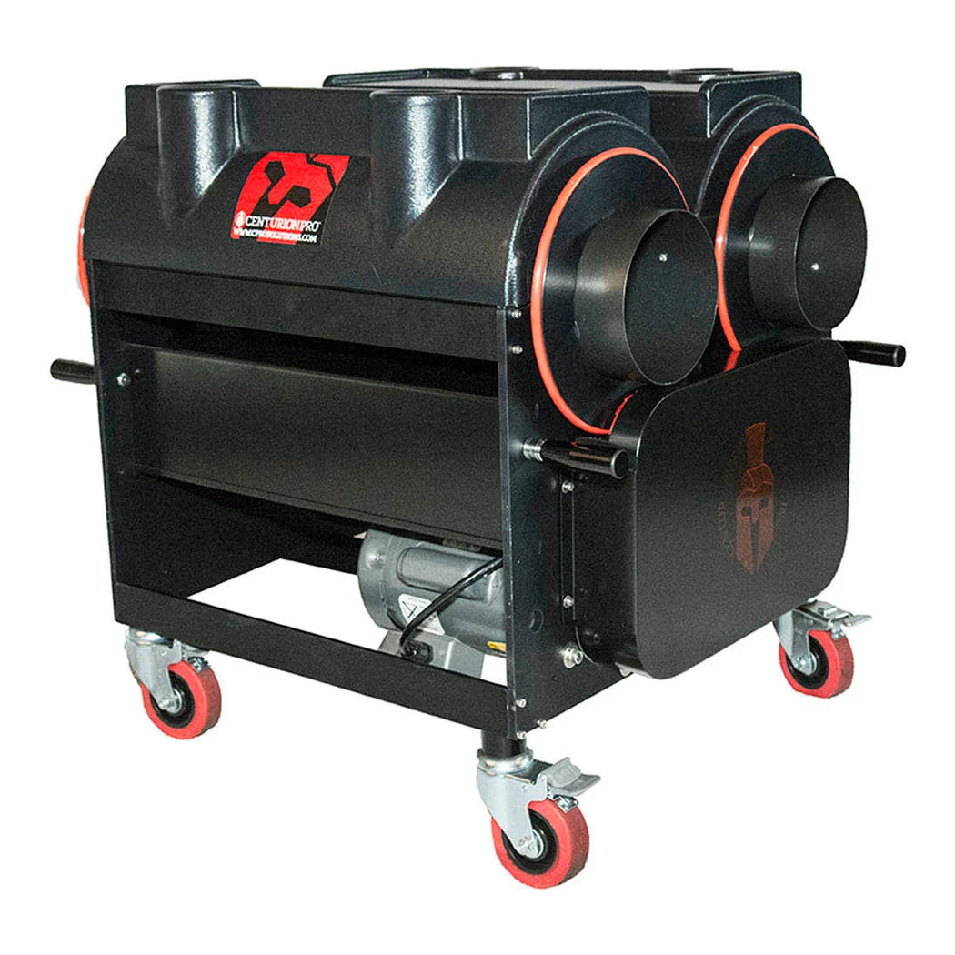 CenturionPro Gladiator hybrid trimmer, rear view showing twin tumblers