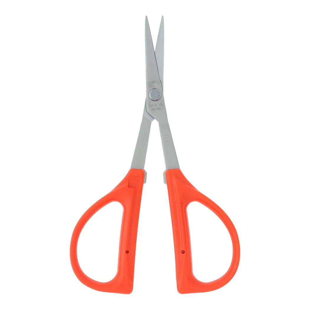 Chikamasa B-300S straight grape scissors with stainless steel blade and orange ABS grip