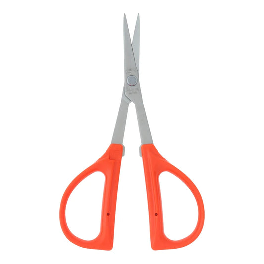 Chikamasa B-300S straight grape scissors with stainless steel blade and orange ABS grip