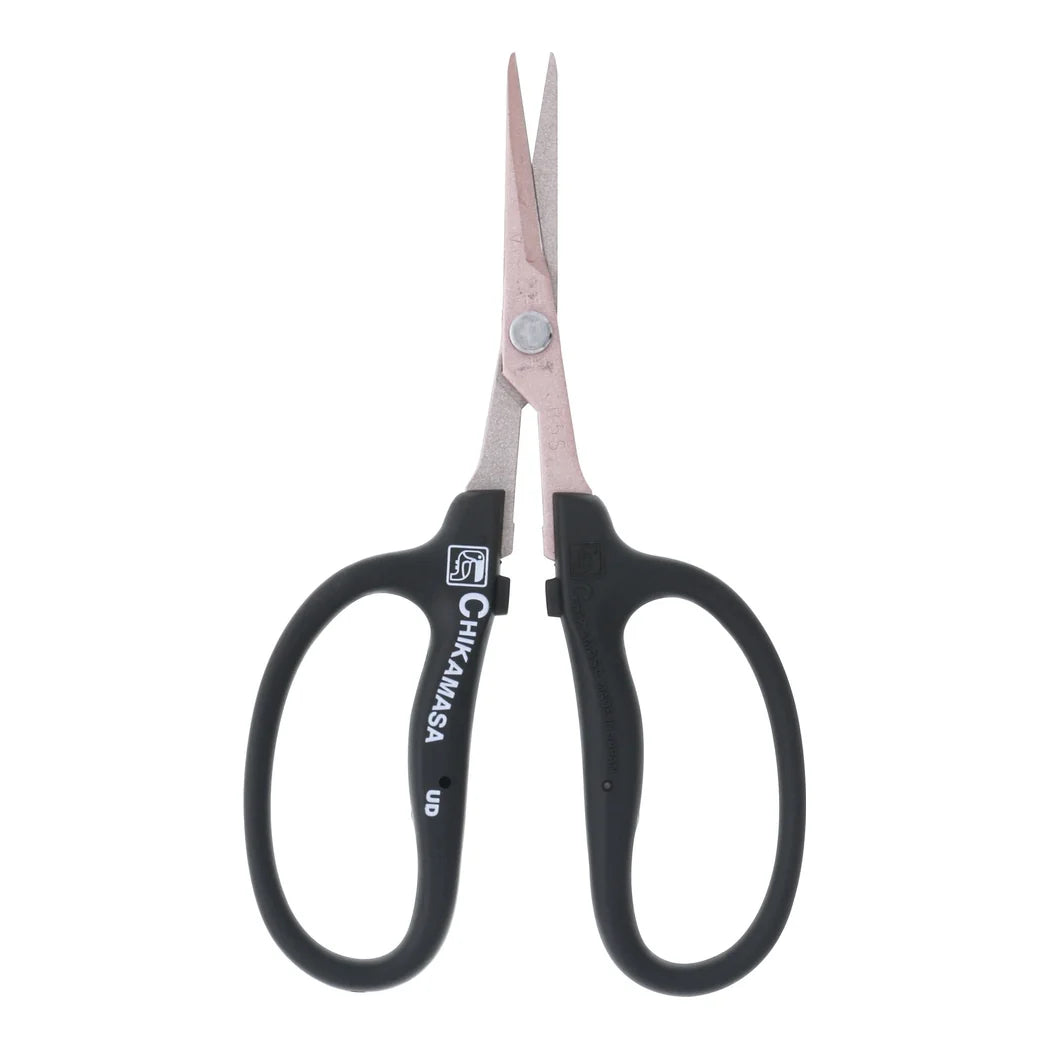 Chikamasa B-500SKF antibacterial scissors with straight fluorine-coated stainless blade and black grip