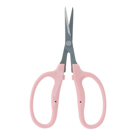 Chikamasa B-500SRFP pink curved trimming scissors with fluorine-coated stainless blade