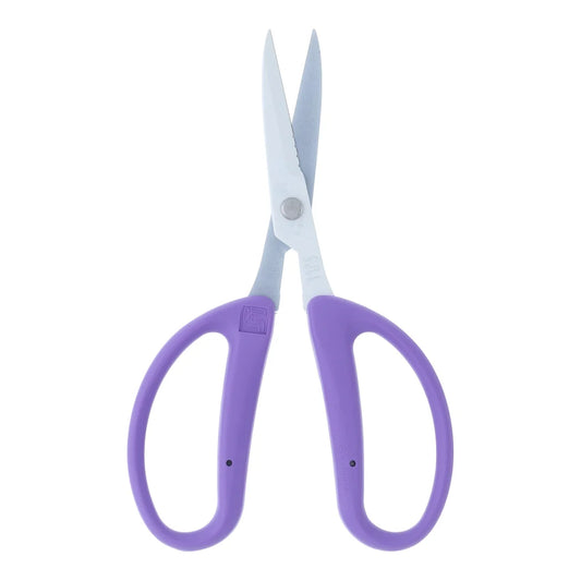 Chikamasa CRI-360SFV violet florist scissors with fluorine-coated stainless blade and wire notch