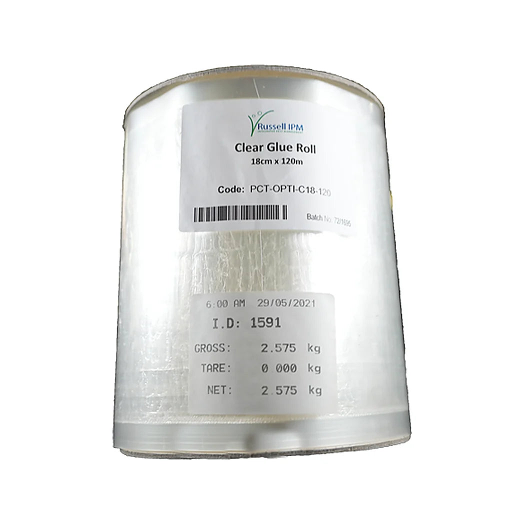 Common Culture Clear Film Glue Roll (Root Aphids) - 18cm x 120m (European Horticulture Standard) - glue roll, label detail