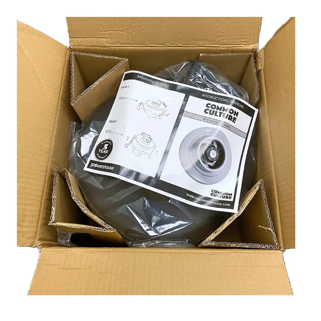 common culture stealth in line duct exhaust fan in box