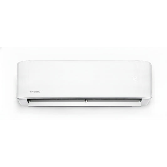 MRCOOL DIY 4th Generation 12K BTU heat pump wall mount indoor air handler front view with digital display