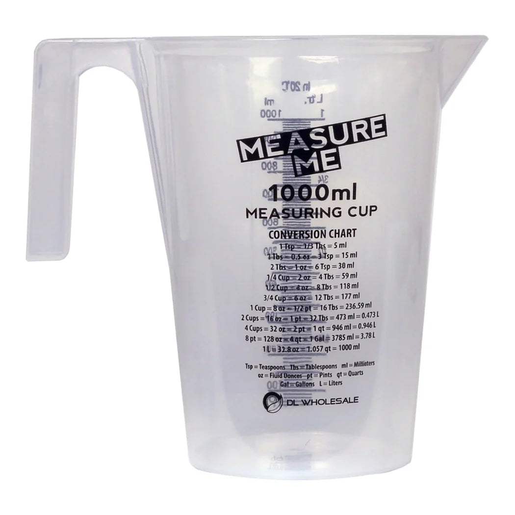 [DLW-GMC] Gro1 Measure Me 1000ml measuring cup with printed conversion chart