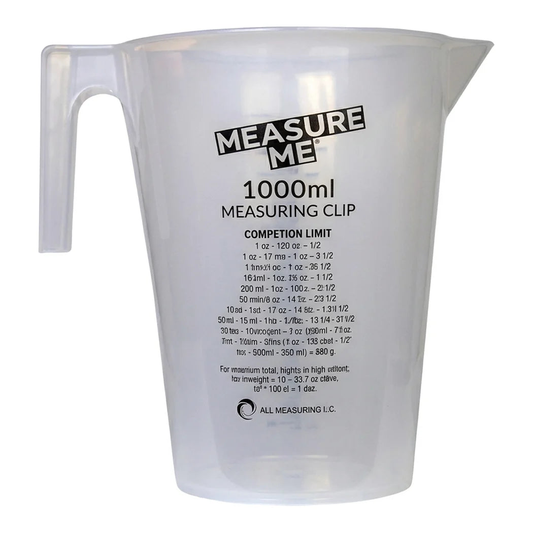 [DLW-GMC] Gro1 Measure Me 1000ml translucent plastic measuring cup with pour spout