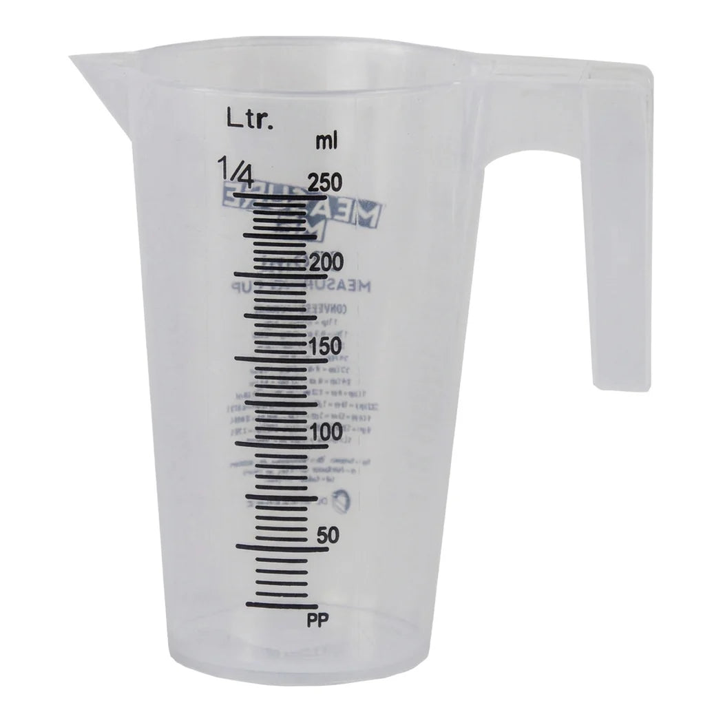 [DLW-GMC] Gro1 Measure Me 250ml translucent plastic measuring cup with handle