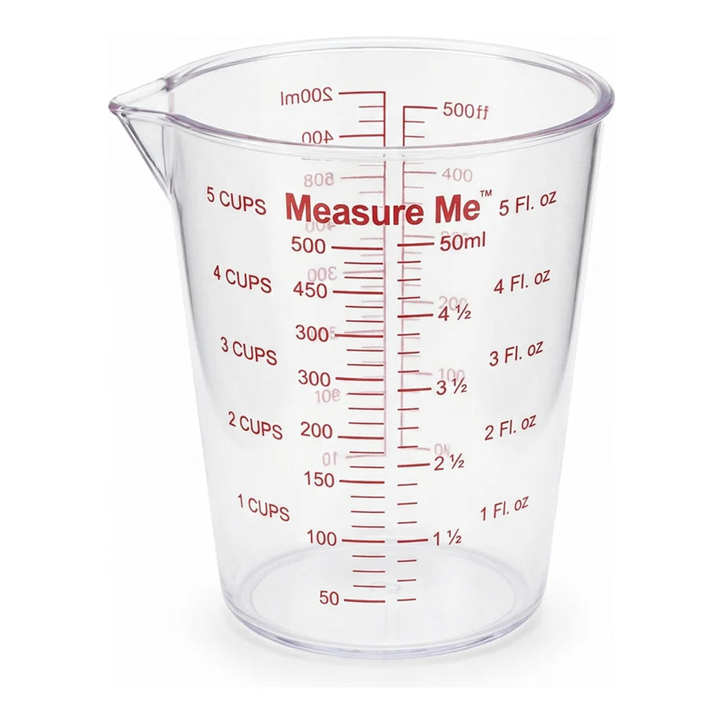 [DLW-GMC] Gro1 Measure Me 500ml clear measuring cup with cups, ml and fl oz