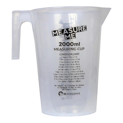 [DLW-GMC] Gro1 Measure Me 2000ml translucent plastic measuring cup, label view