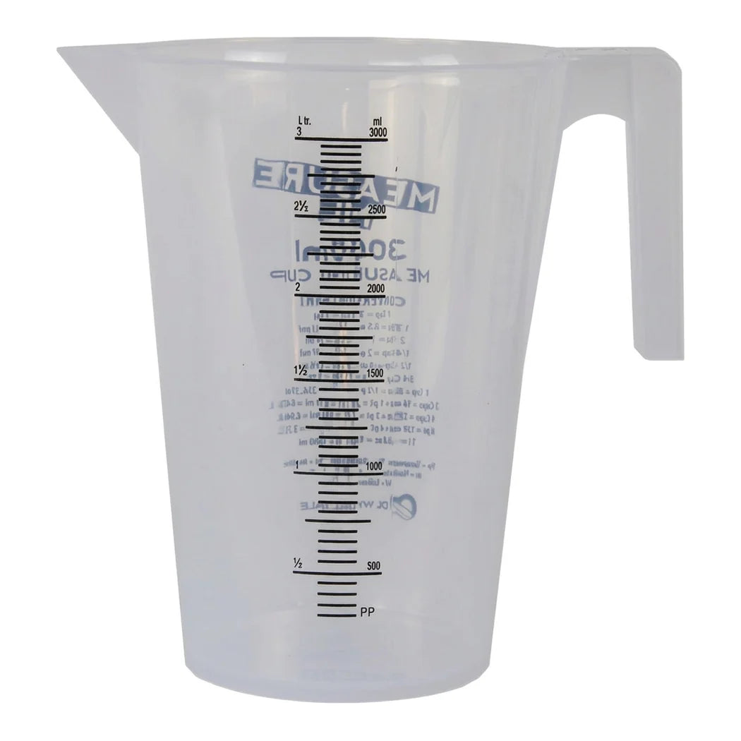 [DLW-GMC] Gro1 Measure Me 3000ml measuring cup with 50 ml graduations and liter scale