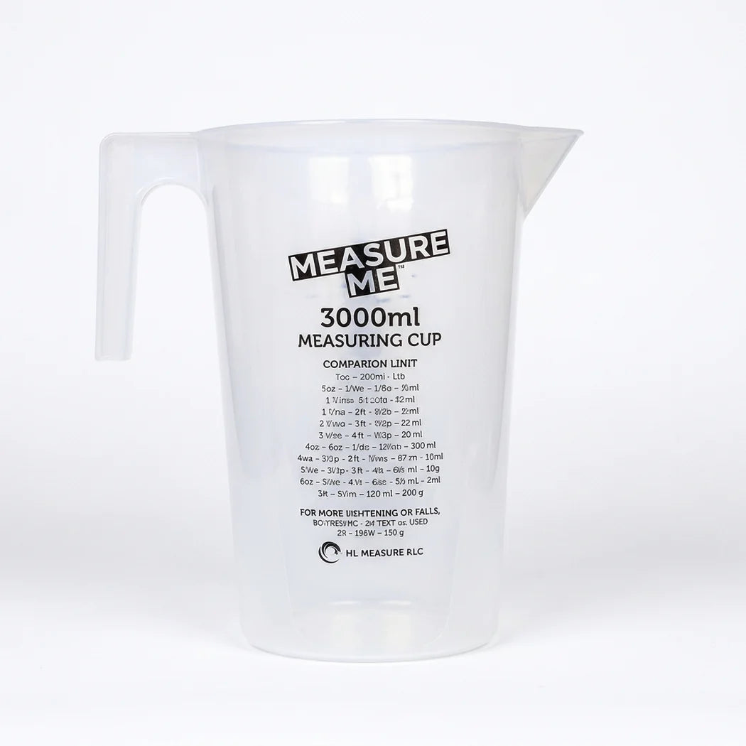 [DLW-GMC] Gro1 Measure Me 3000ml translucent plastic measuring cup with handle