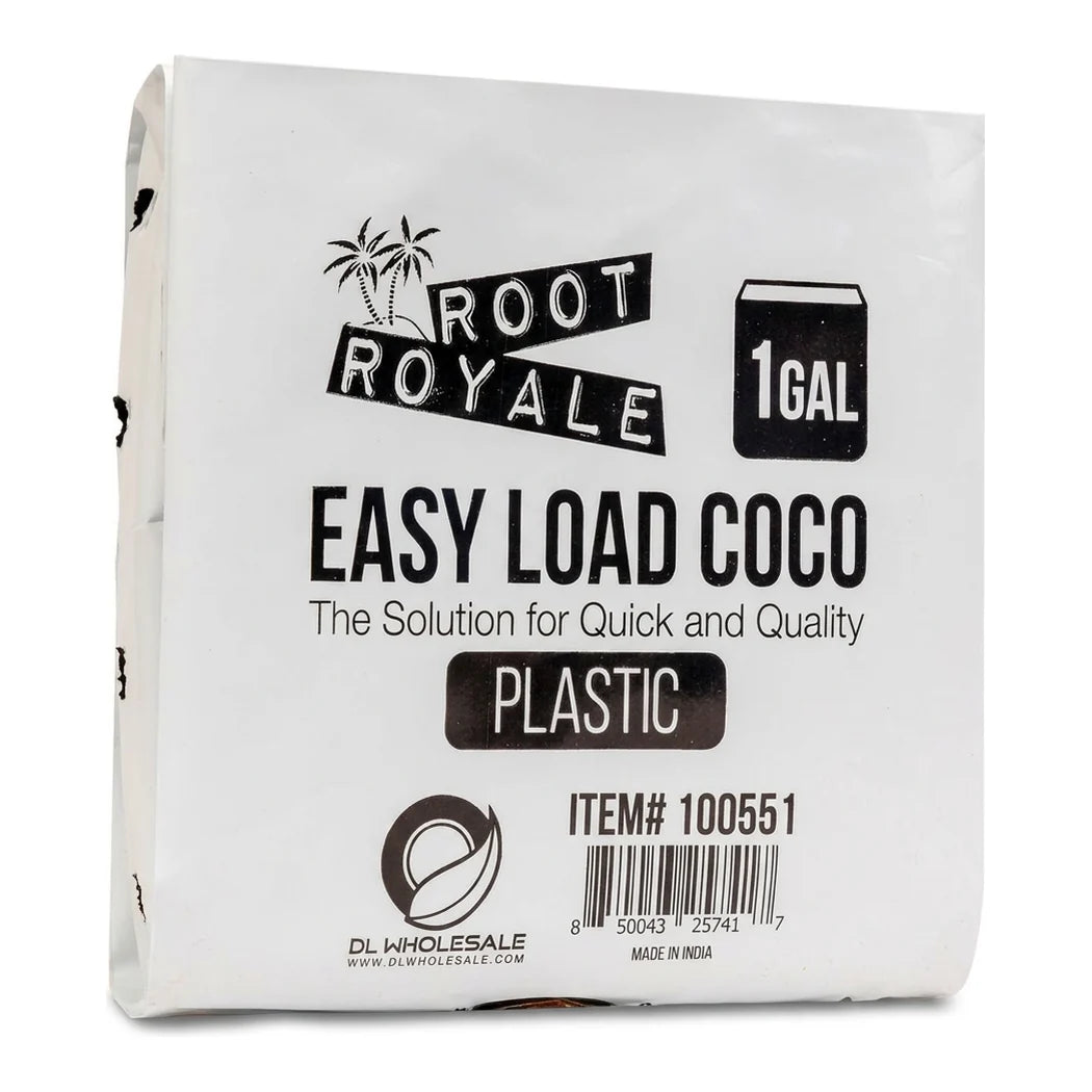 [DLW-GMC] Root Royale Easy Load Coco 1 gallon plastic grow bag, front label