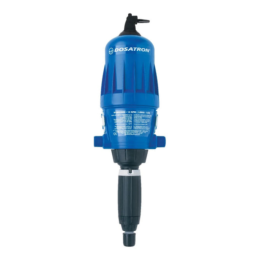 Dosatron D14MZ3000 doser shown with the suction assembly and bypass cap