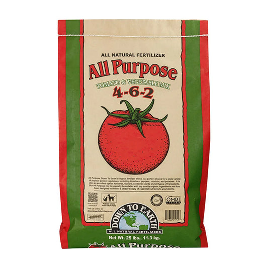 Down To Earth All Purpose 4-6-2 all natural fertilizer, tomato and vegetable mix, OMRI listed, 25 lb bag