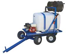 Dramm Hydra Spraytrax, 200' hose 100 gallon 115v MOTOR, REMOTE wind Reel Main Image