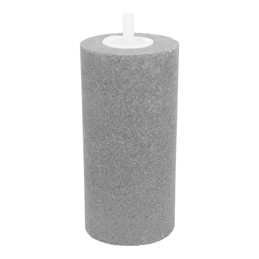 EcoPlus large round air stone, tall grey cylinder with white collar and barbed air inlet