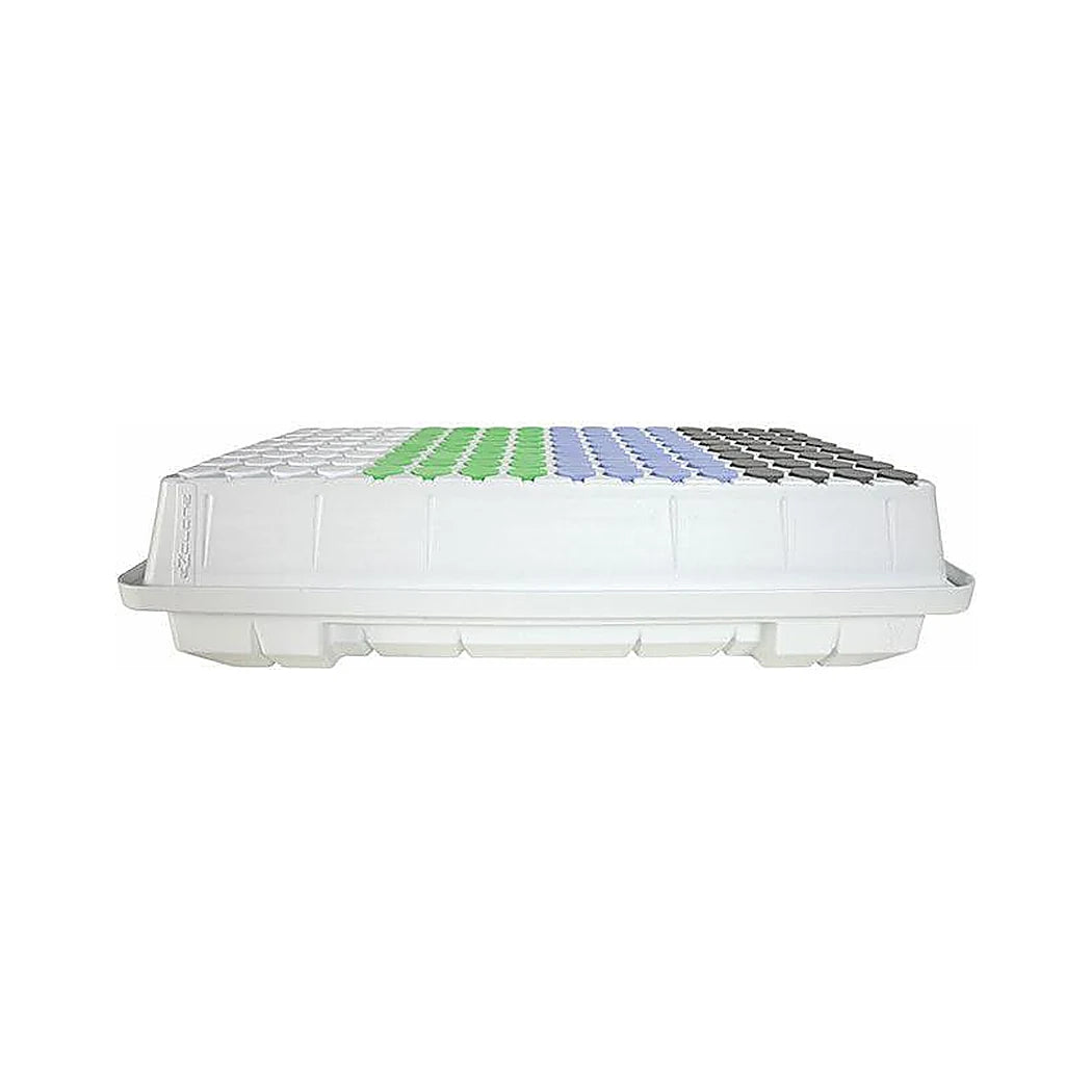 EZ-Clone Low Pro 128 white cloner assembled, 128-site lid with colored collars