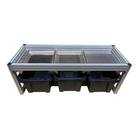 EZ Trim Bud Sorter Mini showing the sorting grates and four collection totes