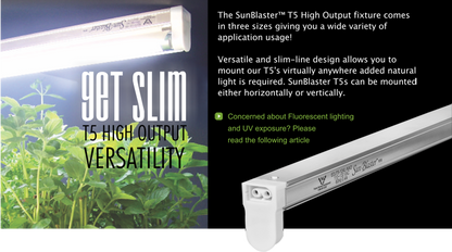 Sun Blaster T5 HO Fluorescent Strip Light -- 2 ft