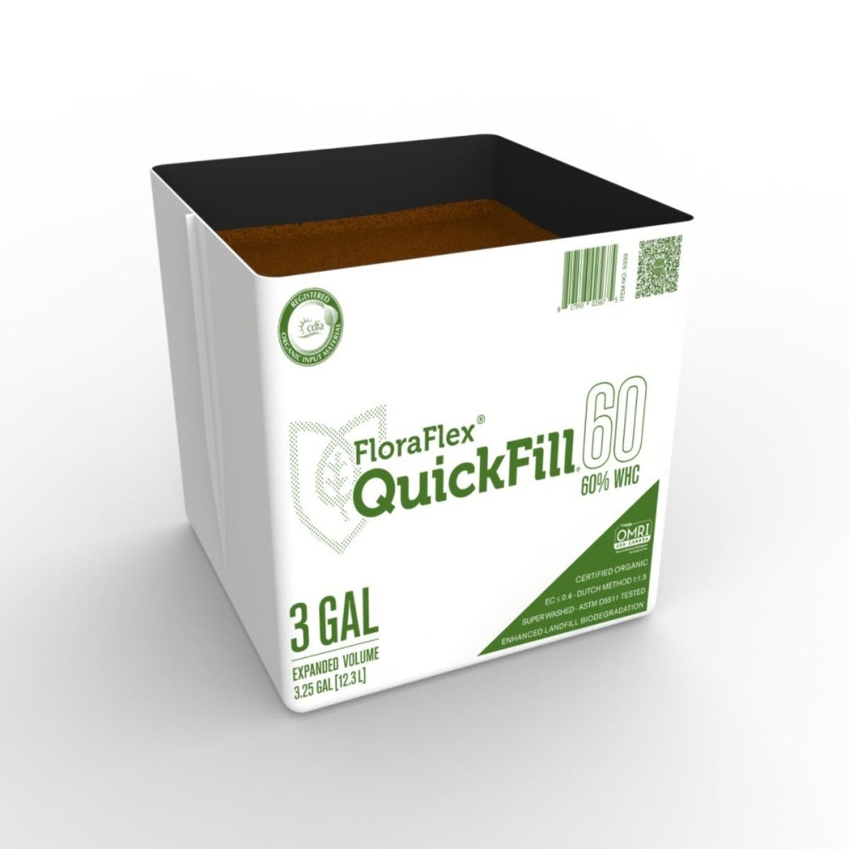 FloraFlex 3 GAL QUICKFILL Cocoâ„¢ | 60% WHC Single Bag - (Plastic Wrapper) (12.3L / 3.25 Gal Expanded)