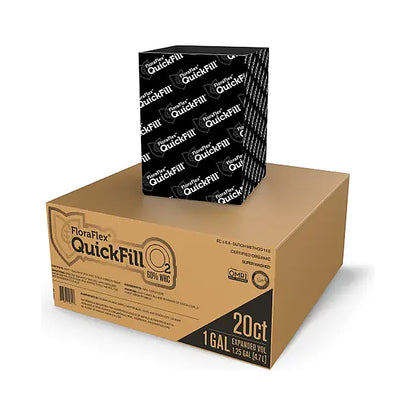 FloraFlex QuickFill O2 1 gal case of 20 box with an expanded mesh bag on top