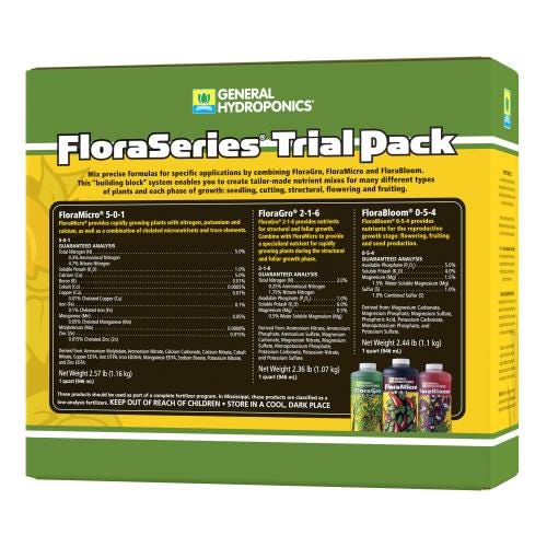 General Hydroponics FloraSeries Trial Pack Back