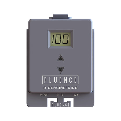 Fluence dimmer port labels for 10V PWM signal select, D+ D- dimming wires and DC IN power