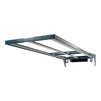 Fluence RAZRx LED grow light shown in perspective, 52 inch bar with adjustable width