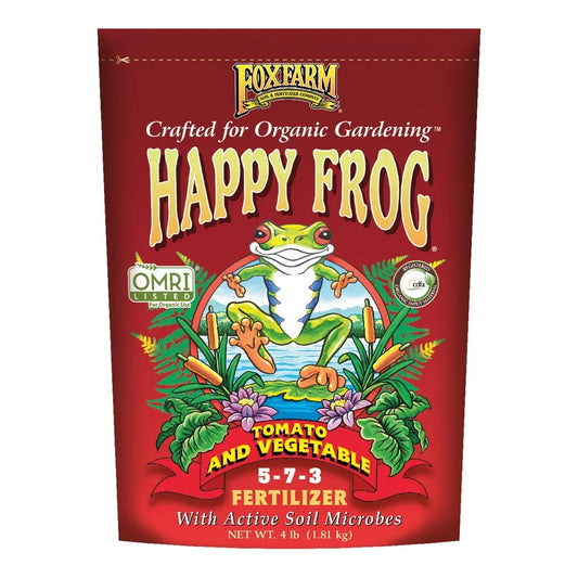 FoxFarm Happy Frog Tomato and Vegetable 5-7-3 dry fertilizer, 4 lb bag