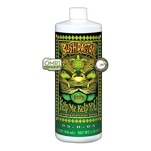 FoxFarm Bush Doctor Kelp Me Kelp You 0.5-0-0.5 seaweed plant food, 1 quart bottle