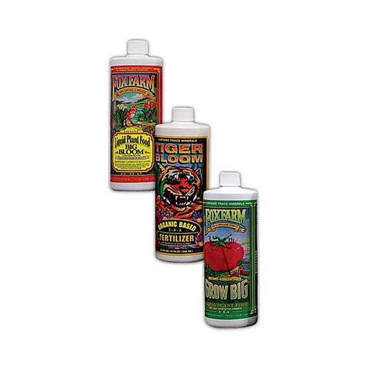 FoxFarm Soil Formula Nutrients Trio: Grow Big, Tiger Bloom and Big Bloom quarts