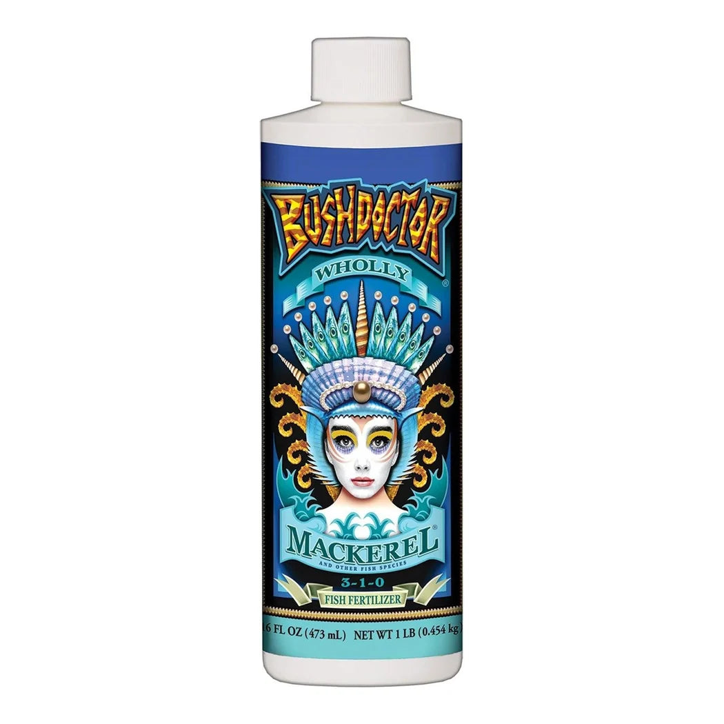 FoxFarm Bush Doctor Wholly Mackerel 3-1-0 fish fertilizer, 1 pint bottle