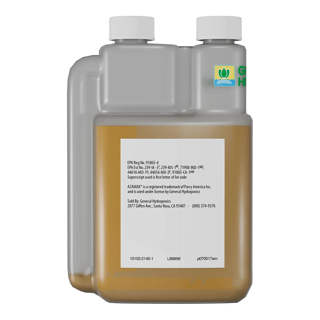 AzaMax 4 oz back label with EPA Reg. No. 91865-4