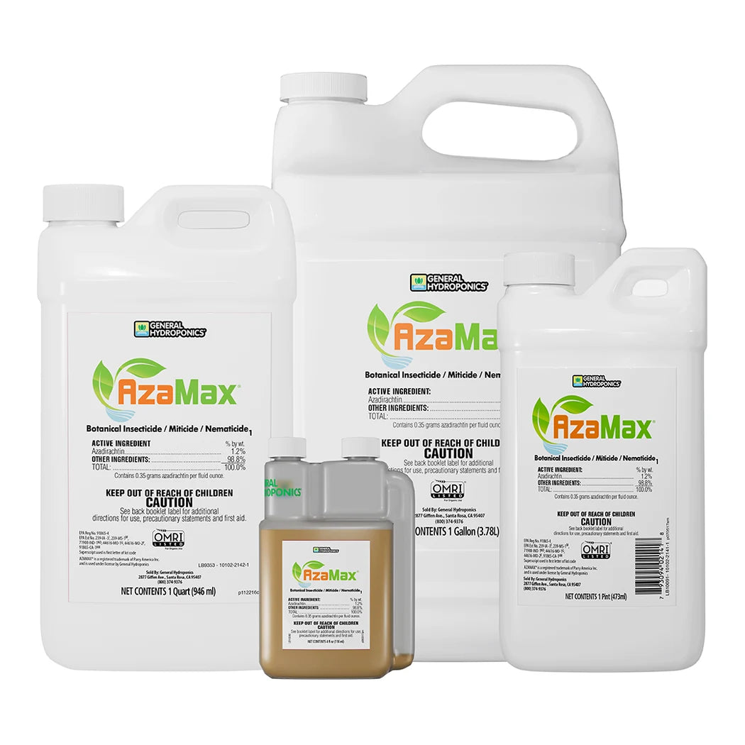 General Hydroponics AzaMax 4 oz, pint, quart and gallon sizes