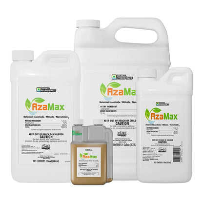 General Hydroponics AzaMax 4 oz, pint, quart and gallon sizes