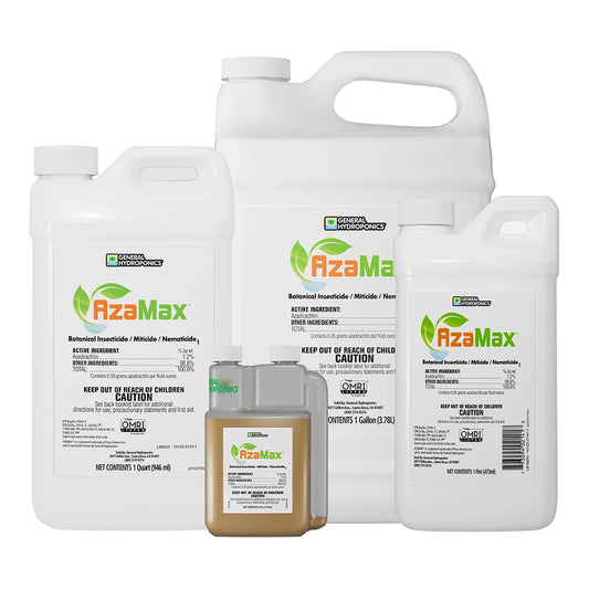 General Hydroponics AzaMax 4 oz, pint, quart and gallon sizes